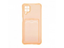 Чехол с кармашком для Samsung Galaxy A12/M12 прозрачный (009) оранжевый