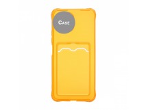 Чехол с кармашком для Samsung Galaxy S22 Ultra прозрачный (009) оранжевый