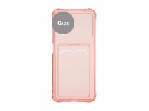 Чехол с кармашком для Samsung Galaxy S22 прозрачный (006) розовый