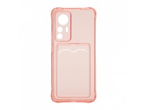 Чехол с кармашком для Xiaomi 12T прозрачный (006) розовый