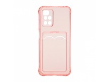 Чехол с кармашком для Xiaomi Redmi 10 прозрачный (006) розовый
