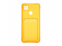 Чехол с кармашком для Xiaomi Redmi 9C/Redmi 10A прозрачный (009) оранжевый