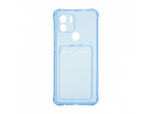 Чехол с кармашком для Xiaomi Redmi A1+ прозрачный (003) голубой