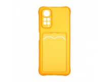 Чехол с кармашком для Xiaomi Redmi Note 11/Redmi Note 11S прозрачный (009) оранжевый