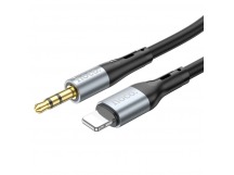 Аудиосоединитель Hoco UPA22 AUX Apple (lightning)-3,5мм, силиконовый 1м черный