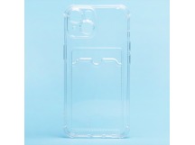 Чехол-накладка - SC278 с картхолдером для "Apple iPhone 14" (transparent) (214174)