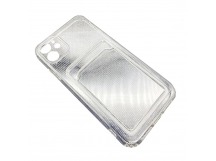 Чехол iPhone 11 Силикон Card Case с Карманом для карты Прозрачный 1.5mm