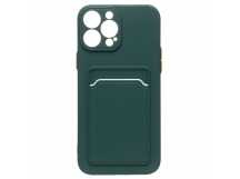 Чехол-накладка - SC315 с картхолдером для "Apple iPhone 13 Pro Max" (dark green) (214386)