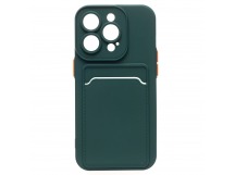 Чехол-накладка - SC315 с картхолдером для "Apple iPhone 14 Pro Max" (dark green) (214401)