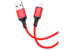 Кабель USB - Lightning Borofone BX83 (2.4A, силикон, термостойкий) Красный