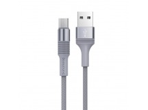 Кабель USB - MicroUSB Borofone BX21 (2.4A, оплетка ткань) Серый