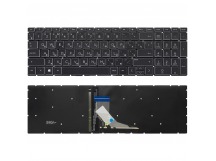 Клавиатура HP Pavilion 15-cs черная с подсветкой (белые клавиши)