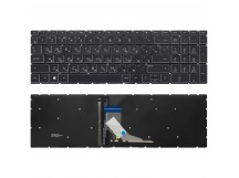 Клавиатура HP Pavilion 15-cw черная с подсветкой (белые клавиши)