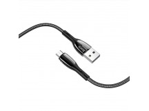 Кабель USB - micro USB HOCO "Premium" U89 (120см) LED черный