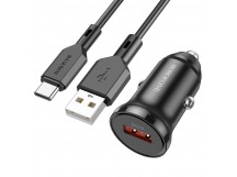 Автомобильное зарядное устройство USB Borofone BZ18 (18W, QC3.0, 1USB, кабель Type-C) Черный