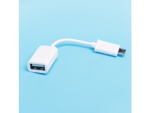 Кабель OTG - micro USB RockBox 10 см, белый