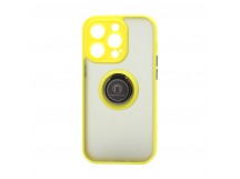 Чехол-накладка Shockproof Ring для Apple iPhone 14 Pro/6.1 (001) желто-черный