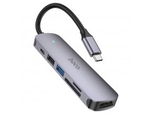 Type-C Hub Хаб 6 в 1 Hoco HB28 USB 2.0, 1 USB 3.0, Type-C, SD, Micro SD, HDMI