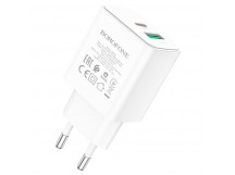 СЗУ USB/Type-C Borofone BA67A (20W, QC3.0, PD) Белый
