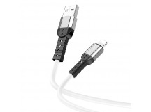 USB кабель шт.USB (A) - шт.Lightning 1,0м, 2,4A силиконовый, белый BX64 "Borofone"