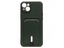 Чехол-накладка - SC304 с картхолдером для "Apple iPhone 14 Plus" (dark green) (214575)