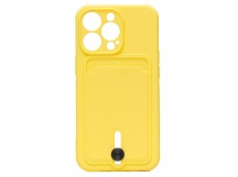 Чехол-накладка - SC304 с картхолдером для "Apple iPhone 14 Pro Max" (yellow) (214581)