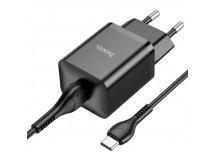 Адаптер Сетевой Hoco N26 Maxim + кабель USB - Type-C (black)