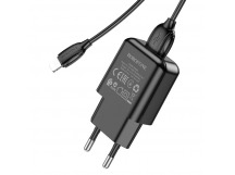 Адаптер Сетевой с кабелем Borofone BA64A USB 2,1A/5W (USB/Lightning) (black) (213524)