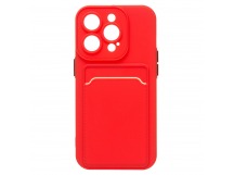 Чехол-накладка - SC315 с картхолдером для "Apple iPhone 14 Pro" (red) (215829)