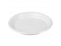 Тарелка пластиковая десертная D165мм (100шт) ПС белая  1/100/2400шт 