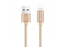 Кабель USB - Lightning HOCO X2 "Knitted" (2.4А, 100см) золотистый