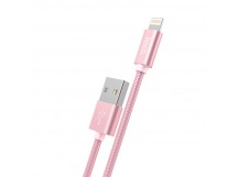 Кабель USB - Lightning HOCO X2 "Knitted" (2.4А, 100см) розовый