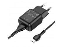 Адаптер Сетевой Hoco C96A USB 2,1A/10W + кабель Micro USB (black) (207579)