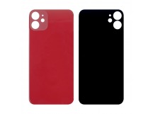 Задняя крышка для iPhone 12 mini Красный (стекло, широкий вырез под камеру, логотип)