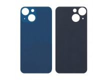 Задняя крышка для iPhone 13 mini Синий (стекло, широкий вырез под камеру, логотип)