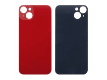 Задняя крышка для iPhone 14 Plus Красный (стекло, широкий вырез под камеру, логотип)