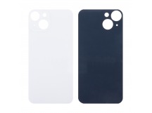 Задняя крышка для iPhone 14 Белый (стекло, широкий вырез под камеру, логотип)