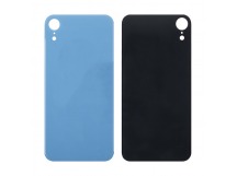 Задняя крышка для iPhone Xr Голубой (стекло, широкий вырез под камеру, логотип)
