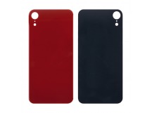 Задняя крышка для iPhone Xr Красный (стекло, широкий вырез под камеру, логотип)