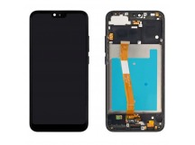 Дисплей для Huawei Honor 10 (COL-L29) в рамке + тачскрин + сканер отпечатка пальца (черный) 100%