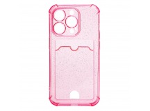 Чехол-накладка - SC300 с картхолдером для "Apple iPhone 14 Pro" (pink) (208009)