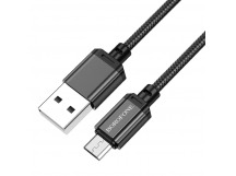 Кабель USB - Micro USB Borofone BX87 "Sharp" (2.4А, 100см) черный