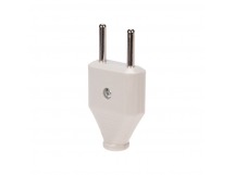 Вилка прямая, плоская без з/к 6А, белая "Rexant"