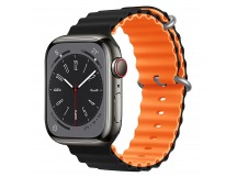 Ремешок - ApW26 Ocean Band Apple Watch 42/44/45/49 mm силикон (black/orange) (214256)