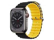 Ремешок - ApW26 Ocean Band Apple Watch 42/44/45/49 mm силикон (black/yellow) (214257)