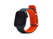 Ремешок - ApW26 Ocean Band Apple Watch 42/44/45/49 mm силикон (dark green/orange) (214258)