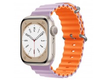 Ремешок - ApW26 Ocean Band Apple Watch 42/44/45/49 mm силикон (light violet/orange) (214261)