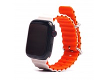 Ремешок - ApW26 Ocean Band Apple Watch 42/44/45/49мм силикон (white/orange) (214262)