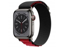 Ремешок - ApW27 Alpine Loop для "Apple Watch 38/40/41 mm" текстиль (black/bordo) (214299)