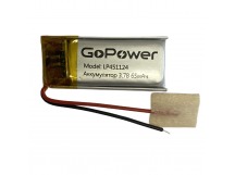 Аккумулятор Li-Pol LP451124 PK1 3.7V 65mAh (толщ.4,5мм, шир.11мм, дл.24мм) "GoPower"